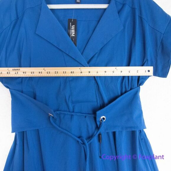 New! White House Black Market Short Sleeve Collar Poplin Midi Dress, size S - Picture 8 of 16